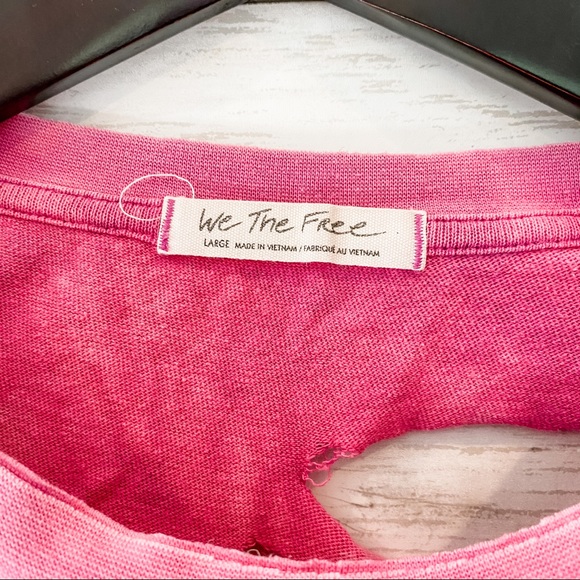 Handmade Tie Dye Distressed Free People Tee - Picture 5 of 8